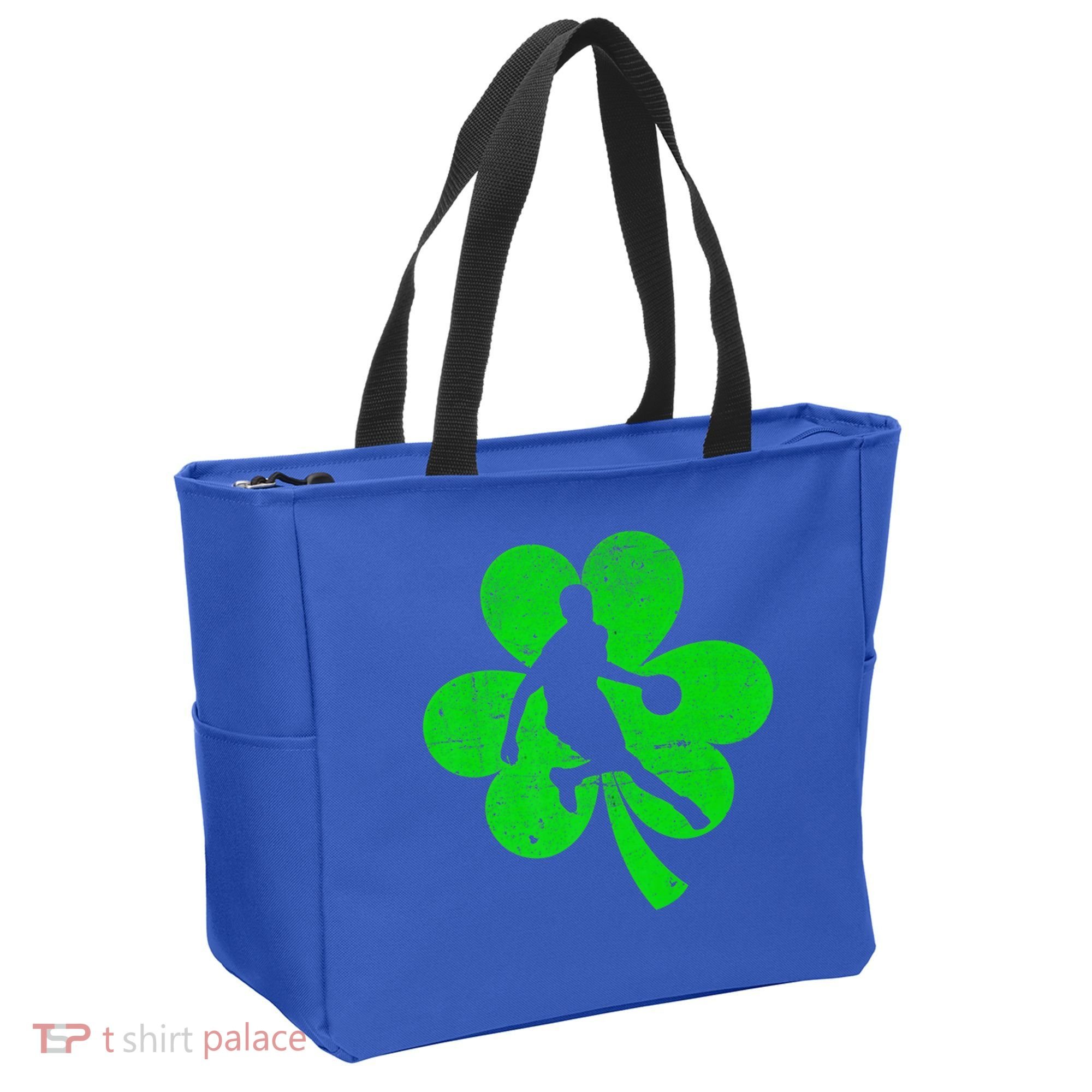 Basketball Sports St Patrick's Day Retro Shamrock Irish Gift Tote Bag