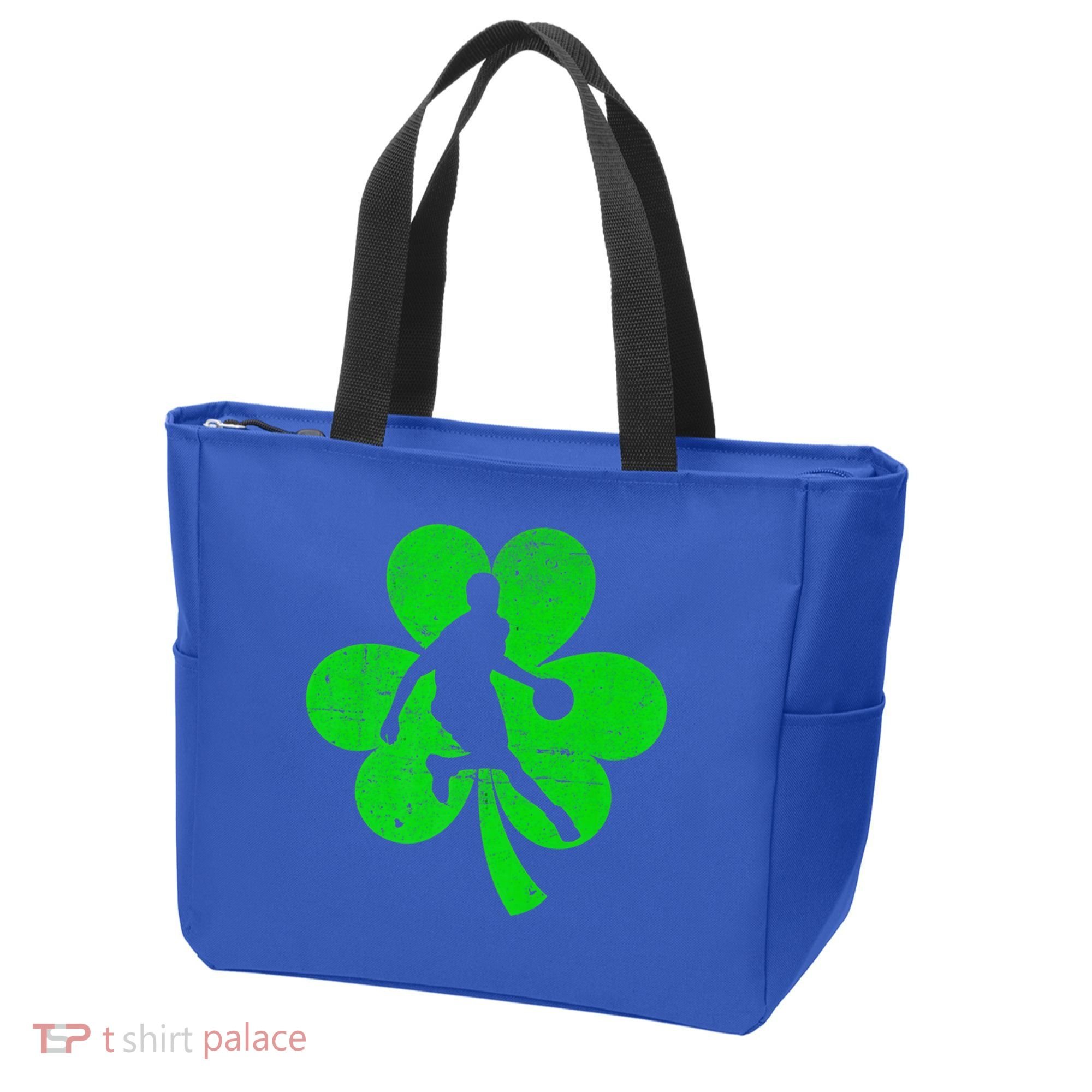 Basketball Sports St Patrick's Day Retro Shamrock Irish Gift Tote Bag