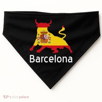Barcelona Spain Spanish Bullfighting USA-Made Doggie Bandana