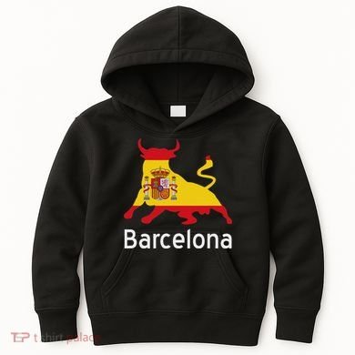 Barcelona Spain Spanish Bullfighting Kids Hoodie