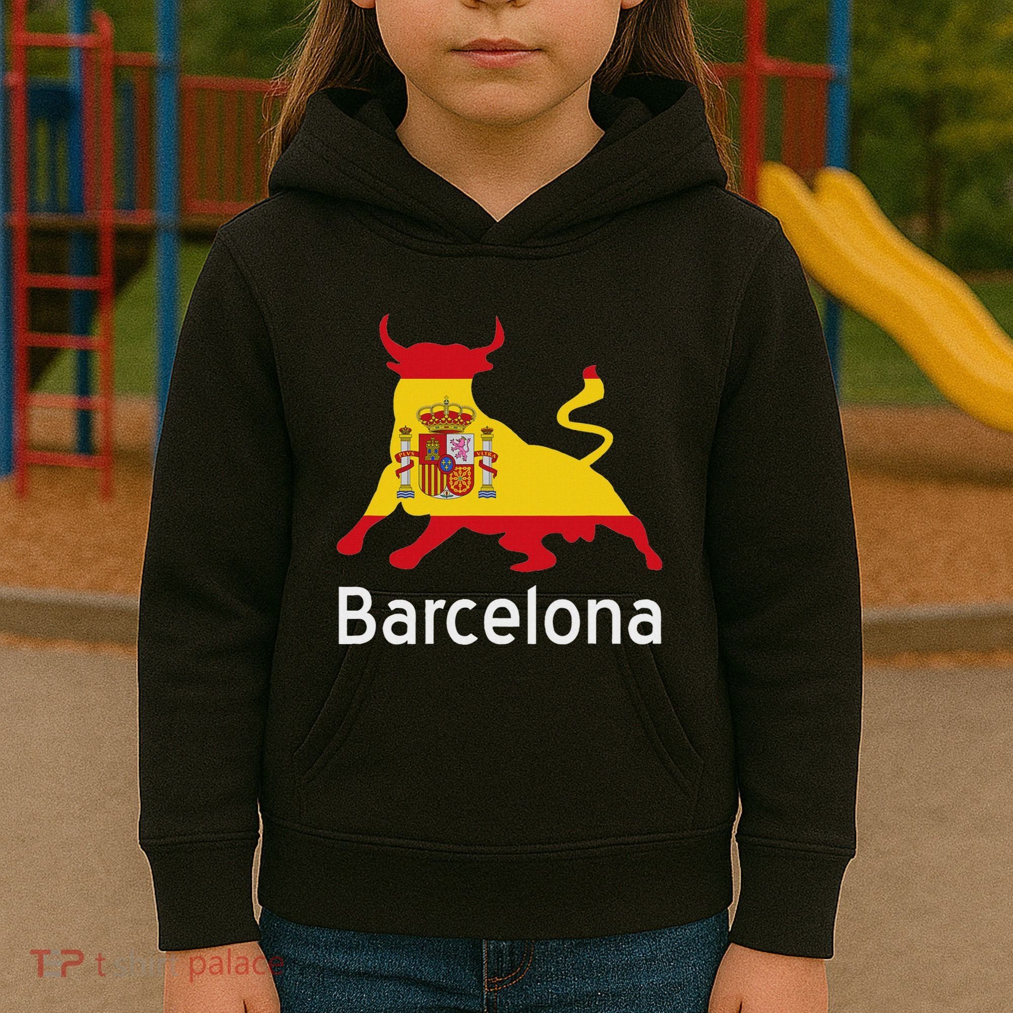Barcelona Spain Spanish Bullfighting Kids Hoodie