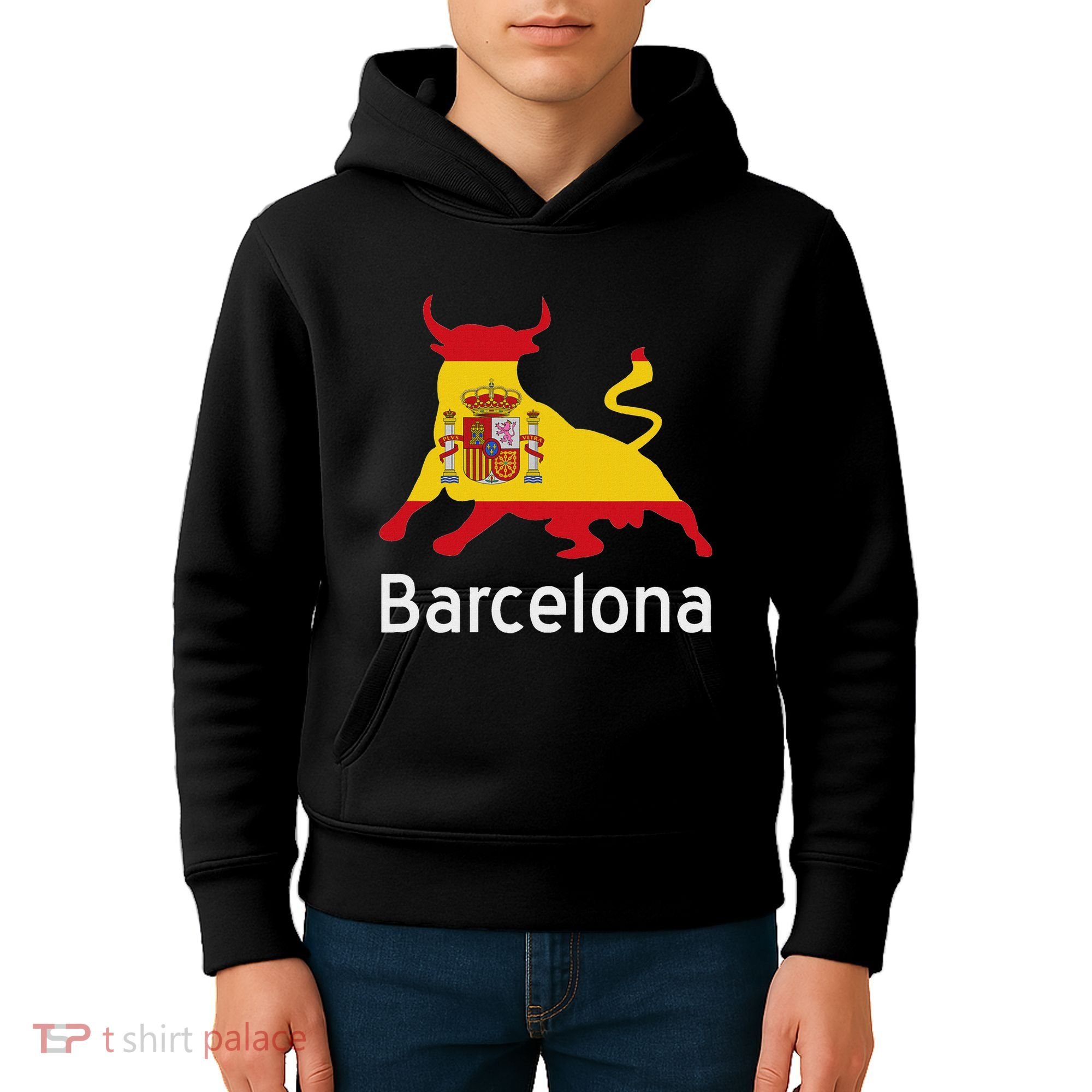 Barcelona Spain Spanish Bullfighting Kids Hoodie
