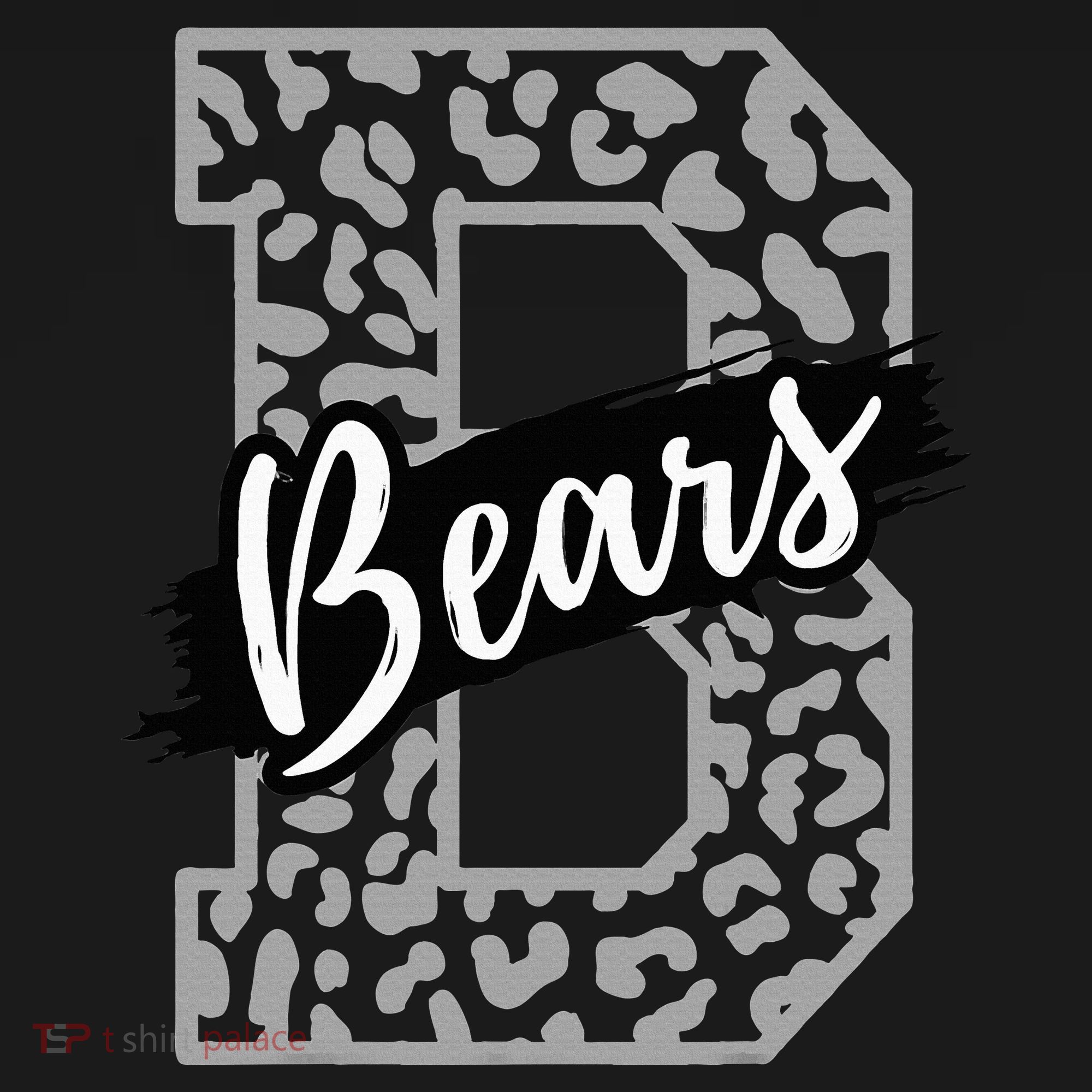 Bears School Sports Fan Team Spirits Mascot Heart Leopard Women's Hoodie