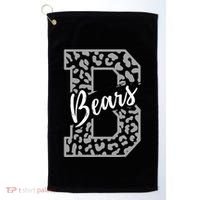 Bears School Sports Fan Team Spirits Mascot Heart Leopard Golf Towel thumb 0