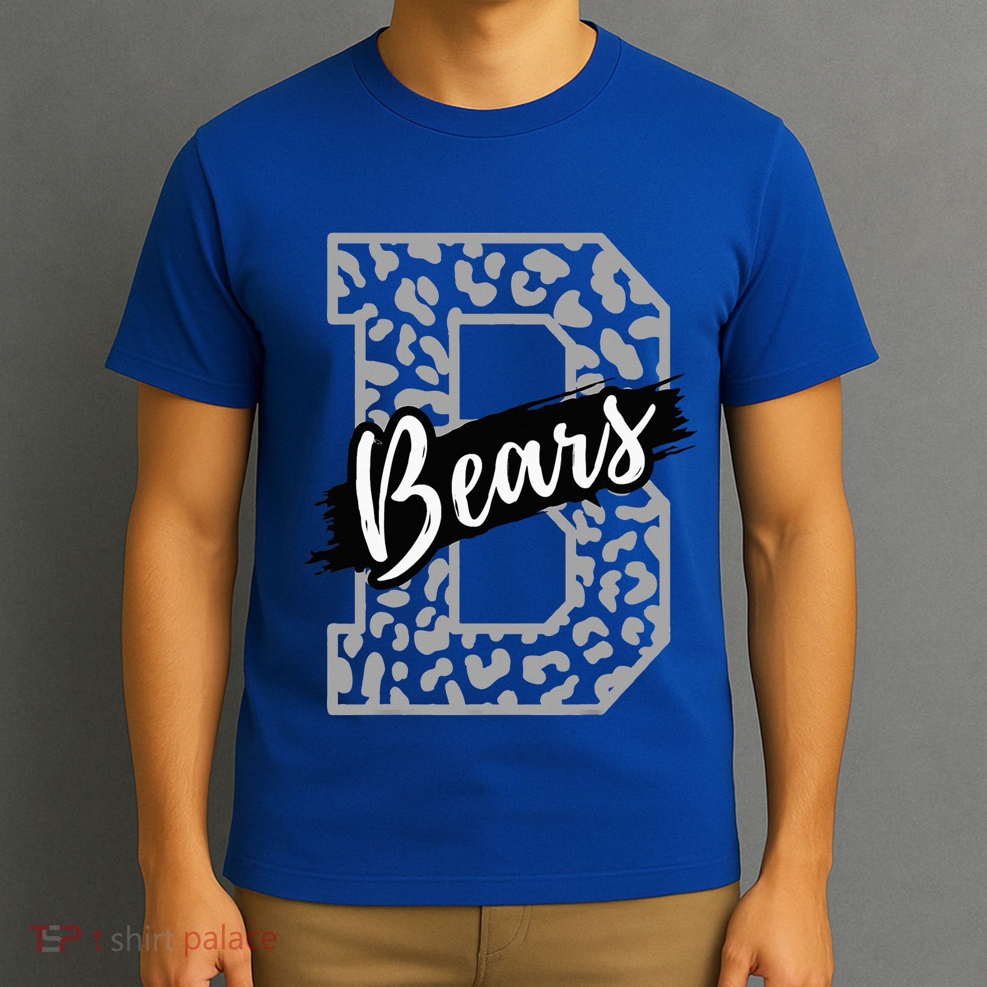 Bears School Sports Fan Team Spirits Mascot Heart Leopard T-Shirt