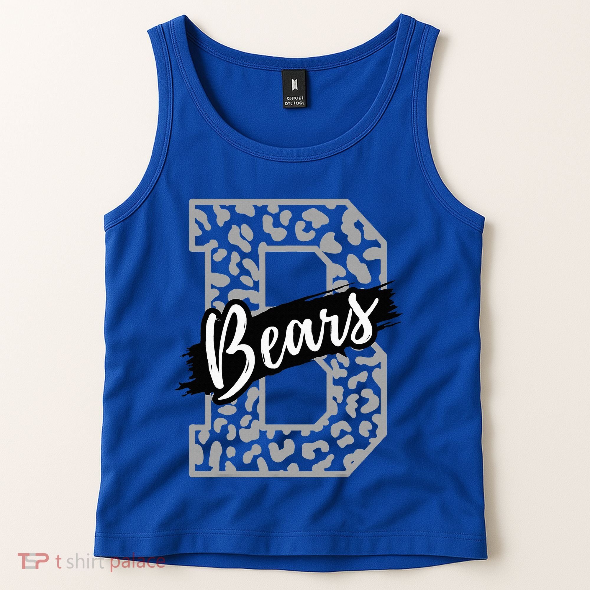 Bears School Sports Fan Team Spirits Mascot Heart Leopard Tank Top