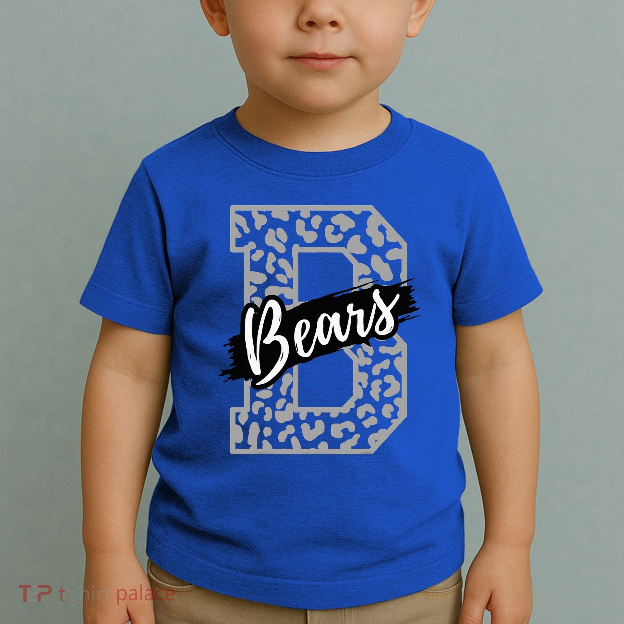 Bears School Sports Fan Team Spirits Mascot Heart Leopard Toddler T-Shirt