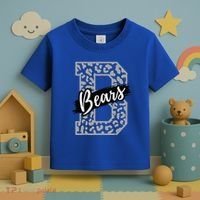 Bears School Sports Fan Team Spirits Mascot Heart Leopard Toddler T-Shirt thumb 3