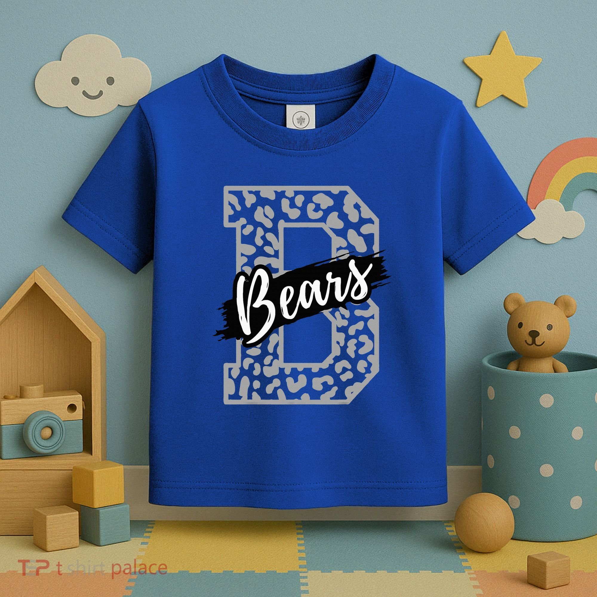 Bears School Sports Fan Team Spirits Mascot Heart Leopard Toddler T-Shirt