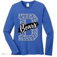 Bears School Sports Fan Team Spirits Mascot Heart Leopard Women's Long Sleeve Shirt thumb 0