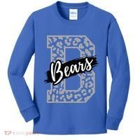 Bears School Sports Fan Team Spirits Mascot Heart Leopard Kids Long Sleeve Shirt thumb 0