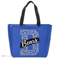 Bears School Sports Fan Team Spirits Mascot Heart Leopard Tote Bag thumb 0