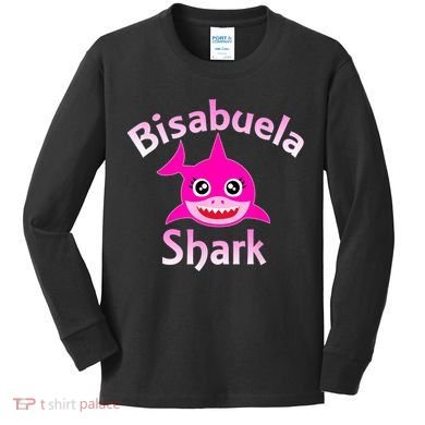 Bisabuela Shark Spanish Great Grandma Retro Kids Long Sleeve Shirt