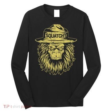 Bigfoot Squatchy Sasquatch Hat Smokey Retro Vintage Bear Long Sleeve Shirt