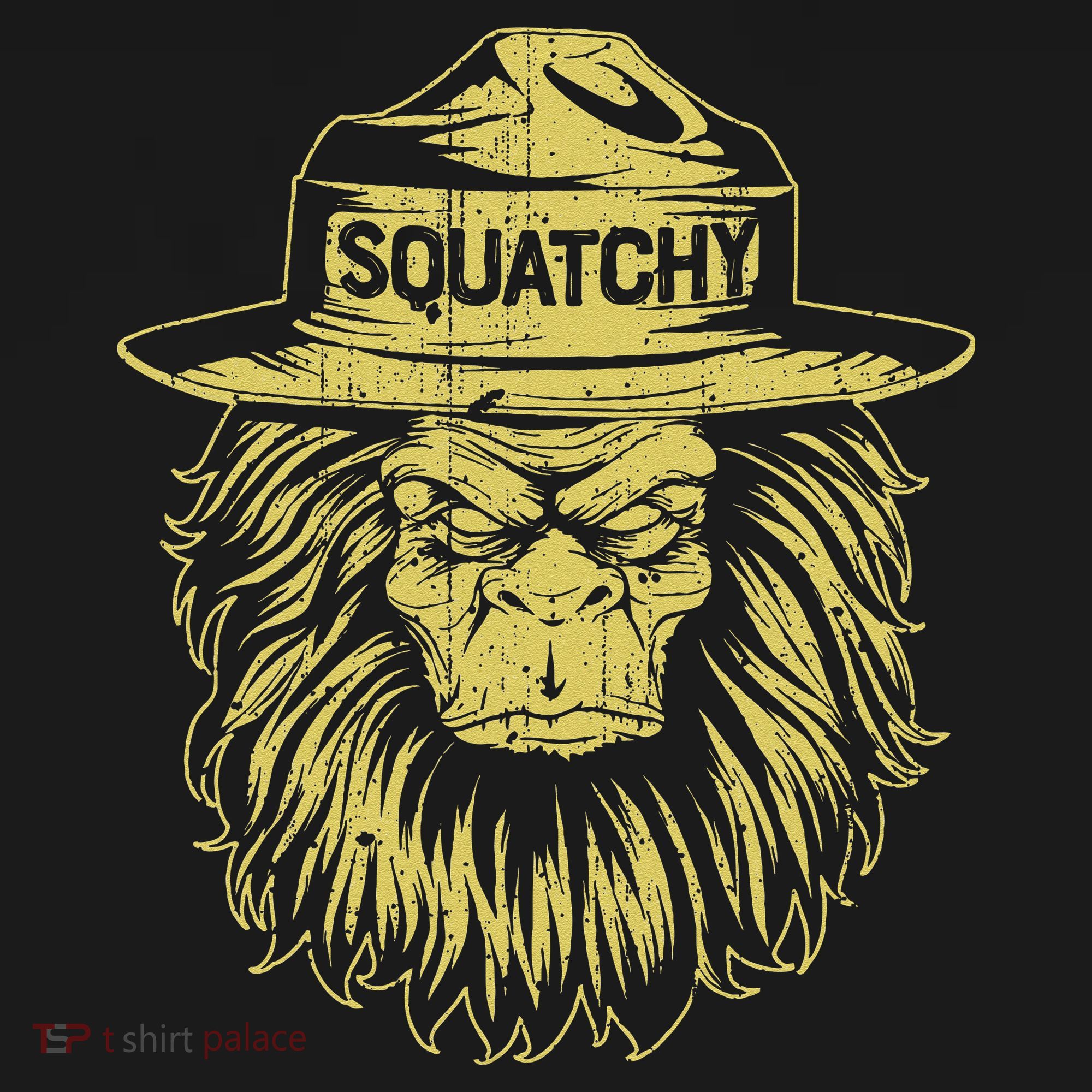 Bigfoot Squatchy Sasquatch Hat Smokey Retro Vintage Bear T-Shirt