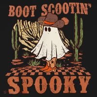 Boot Scootin Spooky Western Halloween Ghost Spooky Season Meaningful Gift Bucket Hat thumb 4