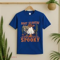 Boot Scootin Spooky Western Halloween Ghost Spooky Season Meaningful Gift T-Shirt thumb 2