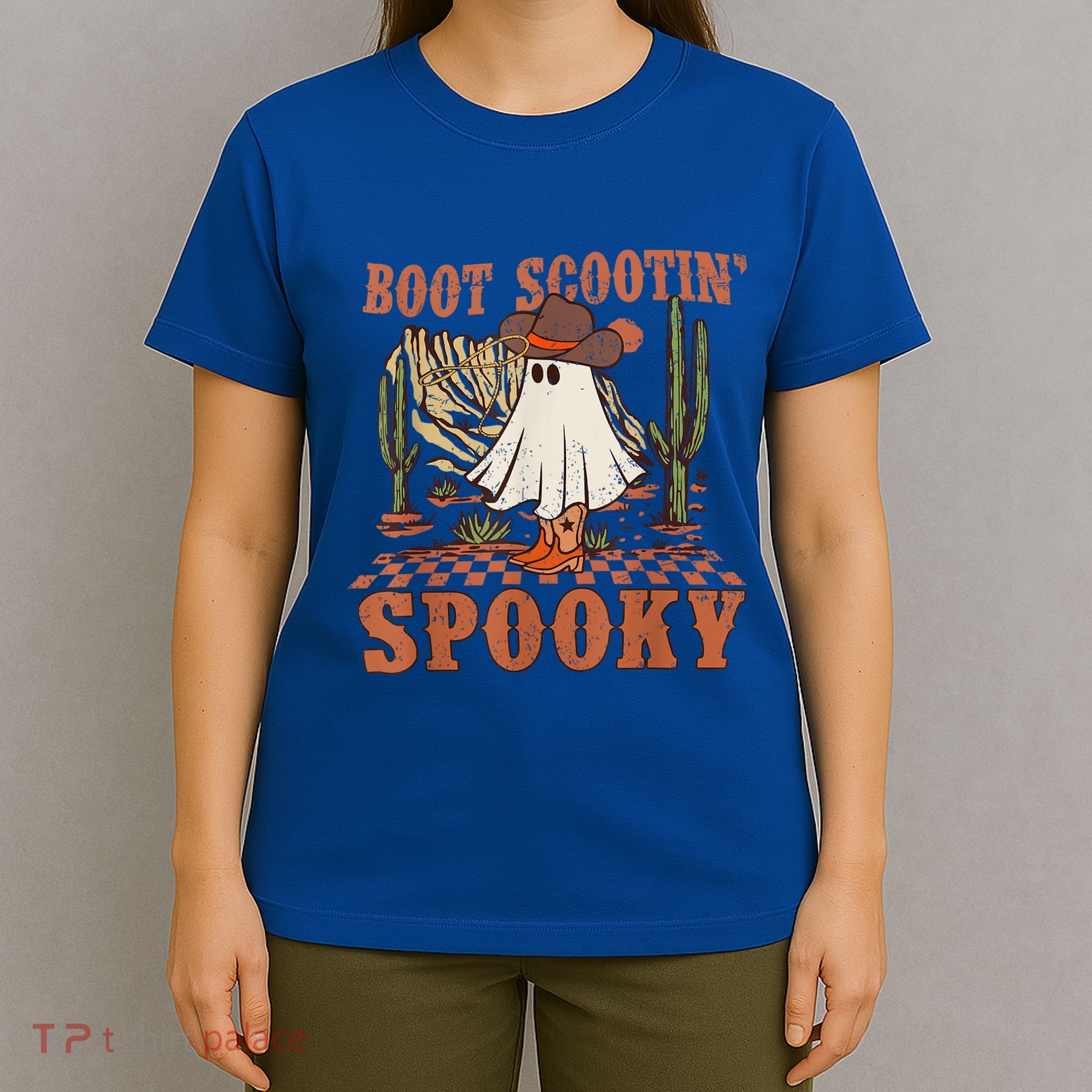 Boot Scootin Spooky Western Halloween Ghost Spooky Season Meaningful Gift T-Shirt