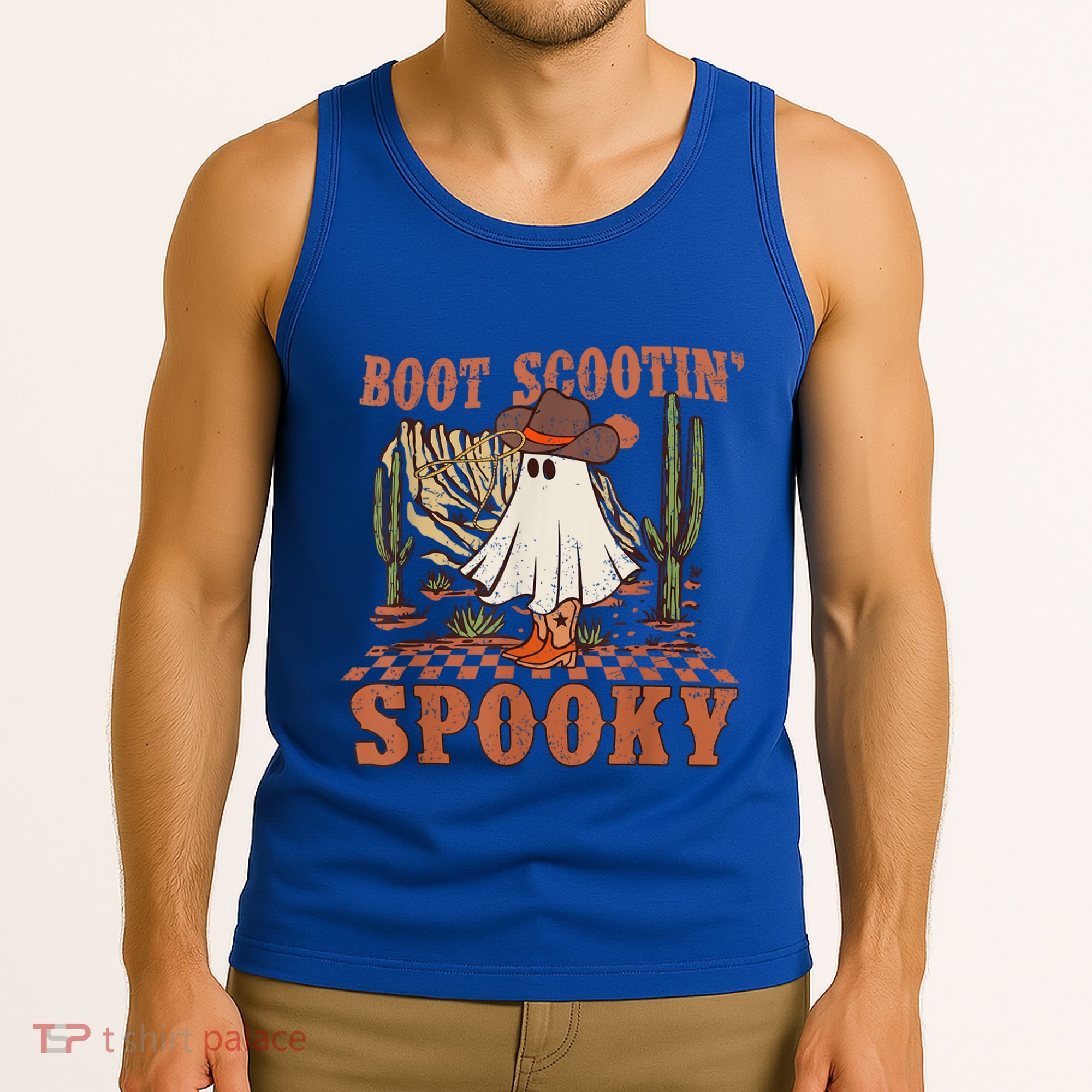 Boot Scootin Spooky Western Halloween Ghost Spooky Season Meaningful Gift Tank Top