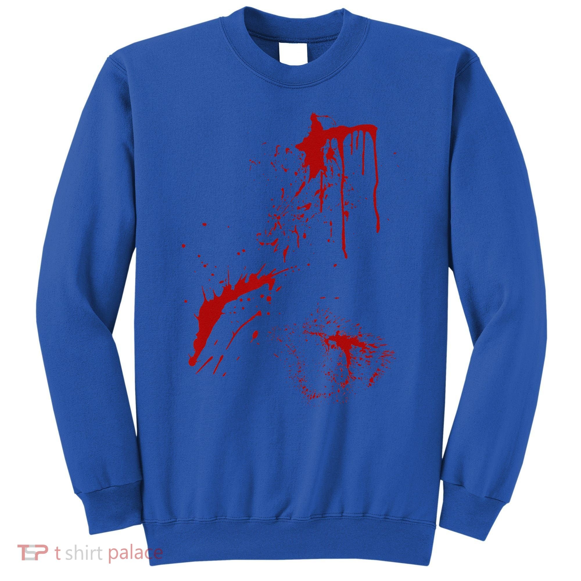 Blood Splatter Spatter Fake Bloody Halloween Zombie Victim Sweatshirt