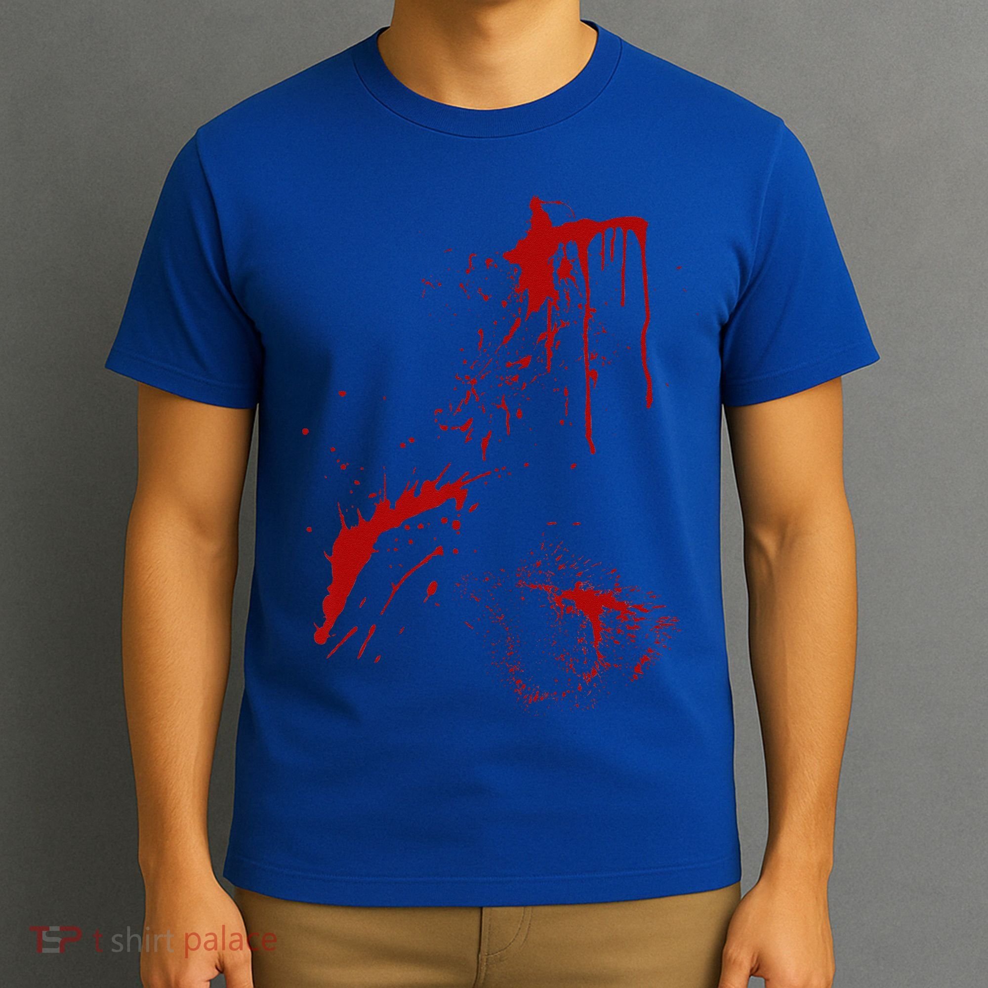 Blood Splatter Spatter Fake Bloody Halloween Zombie Victim T-Shirt