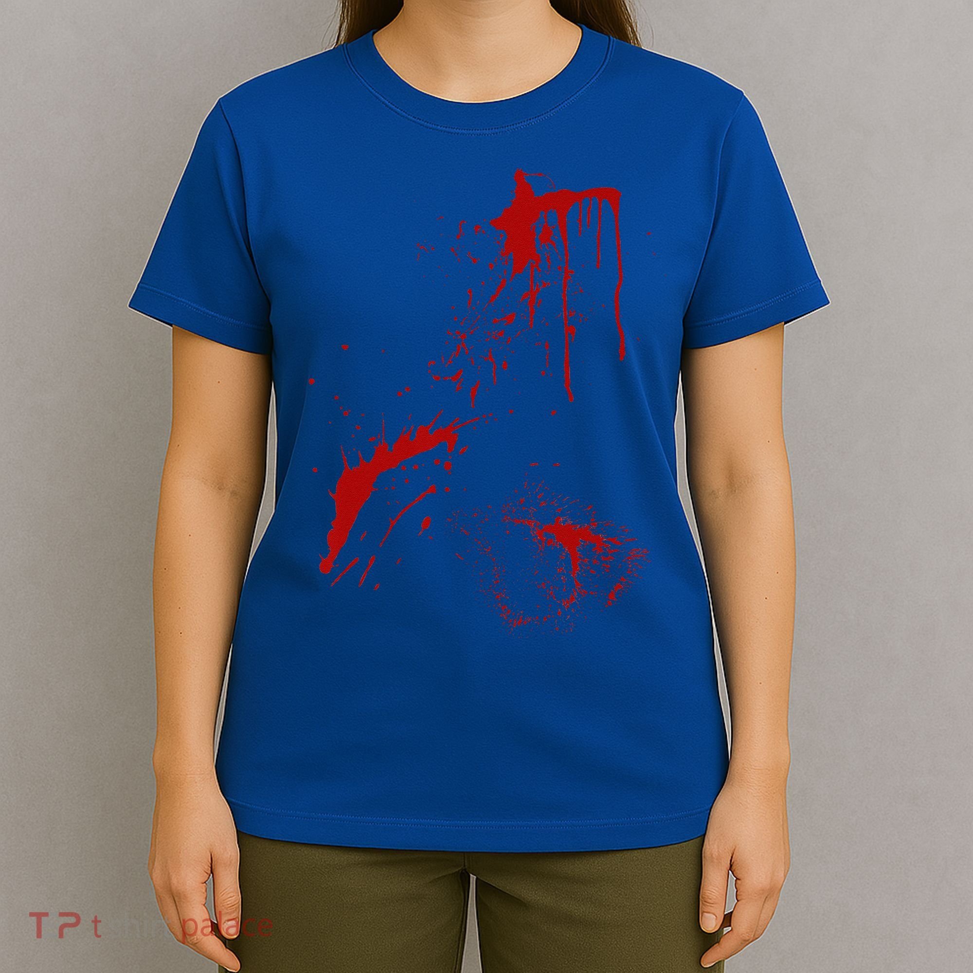 Blood Splatter Spatter Fake Bloody Halloween Zombie Victim T-Shirt