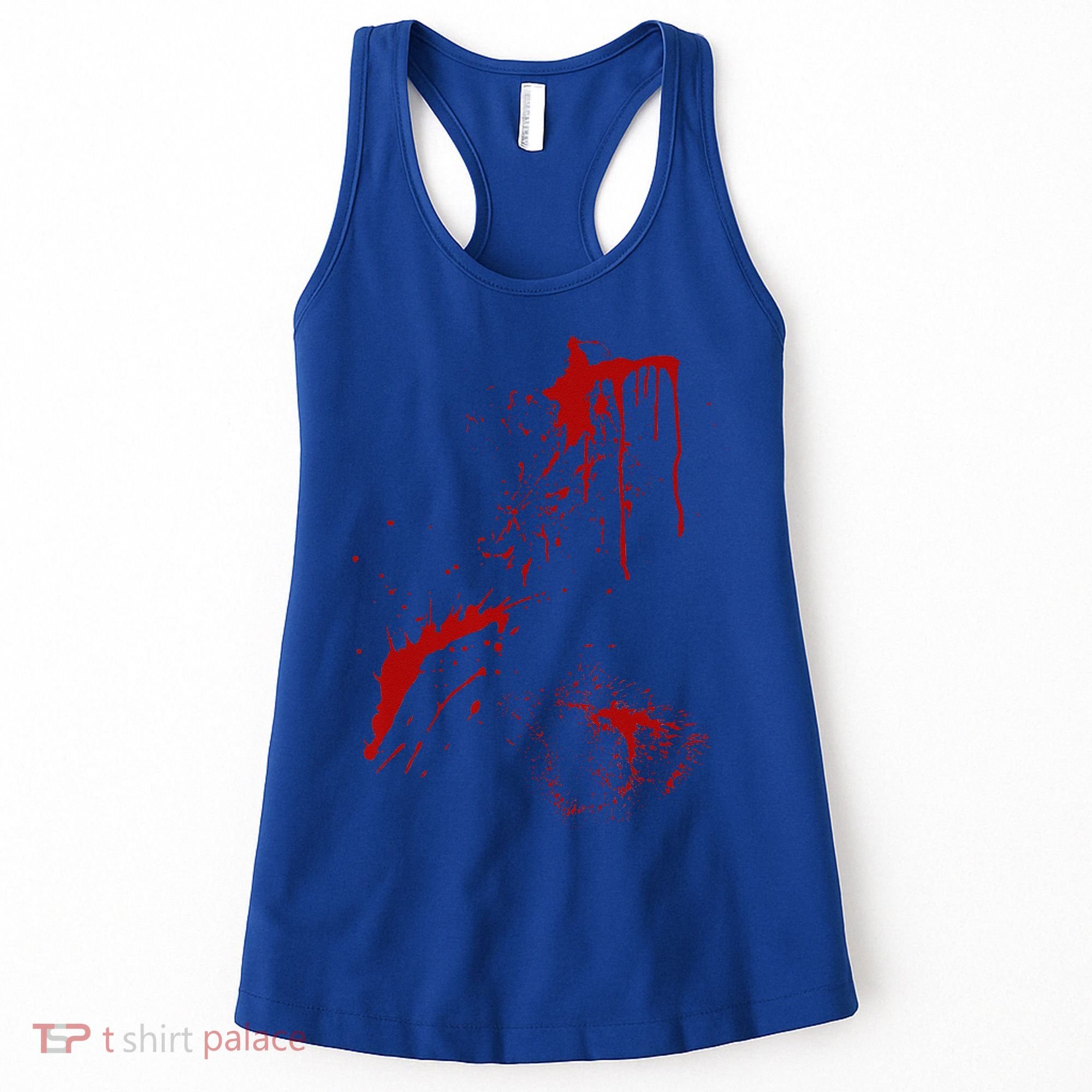 Blood Splatter Spatter Fake Bloody Halloween Zombie Victim Women's Tank Top