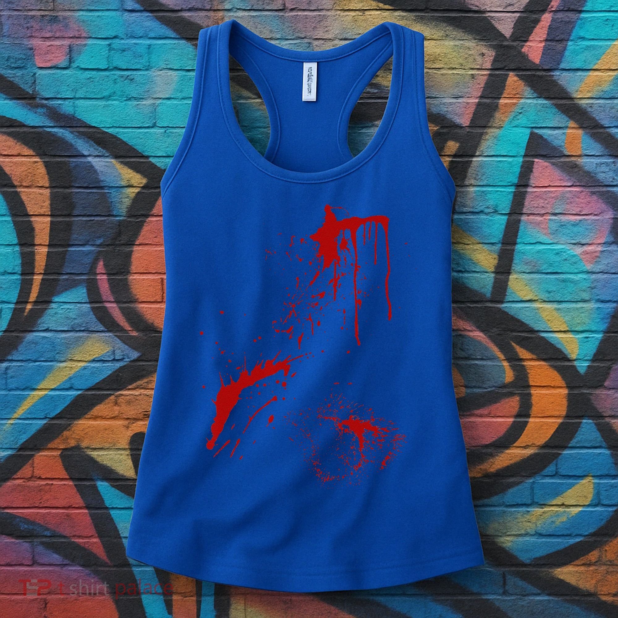 Blood Splatter Spatter Fake Bloody Halloween Zombie Victim Women's Tank Top