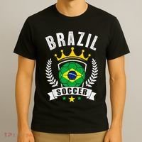 Brazil Soccer Support Team Jersey Brazilian Flag Football T-Shirt thumb 3