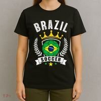 Brazil Soccer Support Team Jersey Brazilian Flag Football T-Shirt thumb 4
