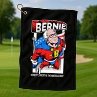 Bernie Sanders Superhero To The Rescue Golf Towel thumb 1