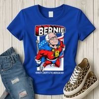 Bernie Sanders Superhero To The Rescue Women's T-Shirt thumb 3
