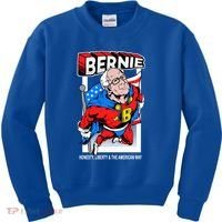Bernie Sanders Superhero To The Rescue Kids Sweatshirt thumb 0