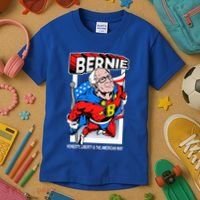 Bernie Sanders Superhero To The Rescue Kids T-Shirt thumb 3