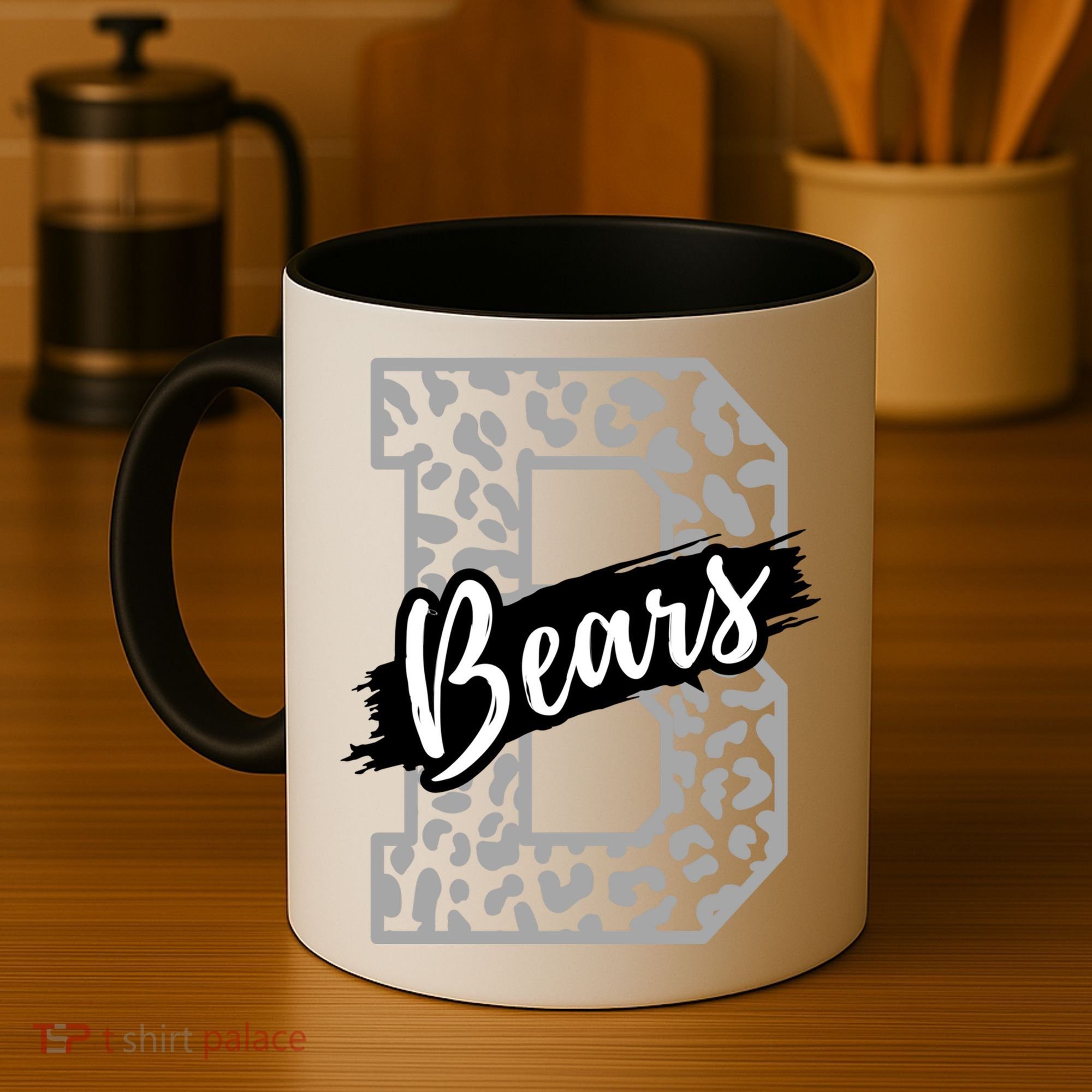 Bears School Sports Fan Team Spirits Mascot Heart Leopard Meaningful Gift Coffee Mug