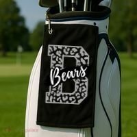 Bears School Sports Fan Team Spirits Mascot Heart Leopard Meaningful Gift Golf Towel thumb 2