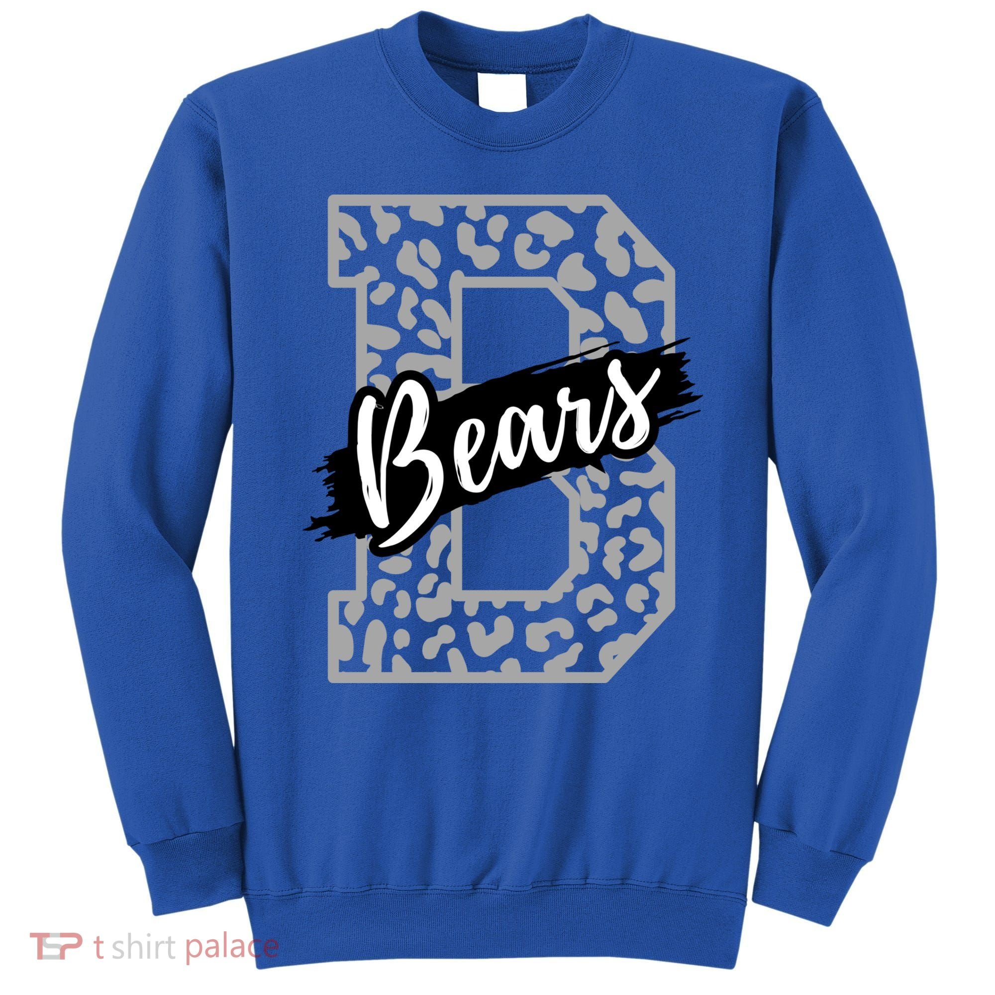 Bears School Sports Fan Team Spirits Mascot Heart Leopard Meaningful Gift Sweatshirt