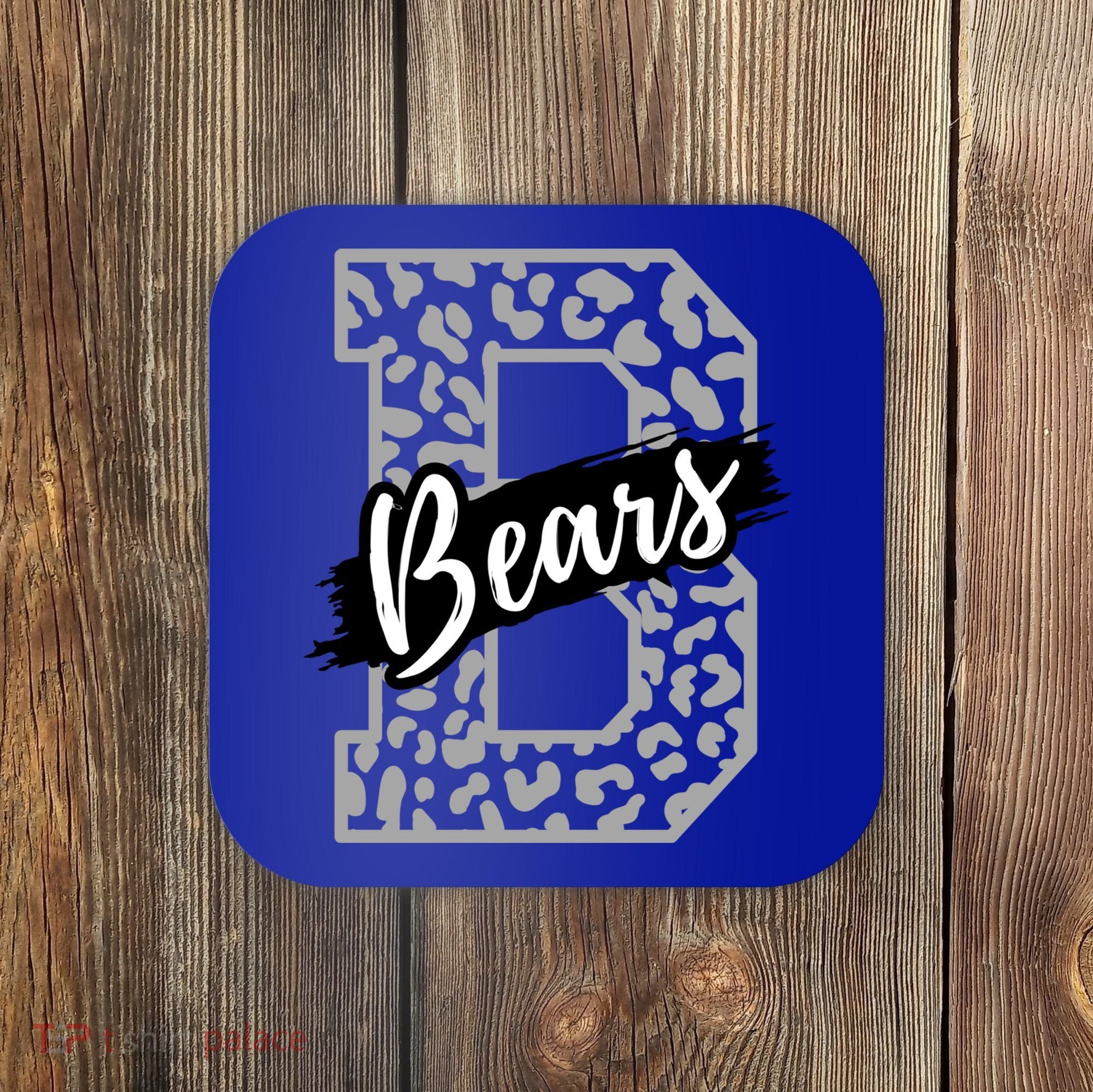 Bears School Sports Fan Team Spirits Mascot Heart Leopard Meaningful Gift Coaster