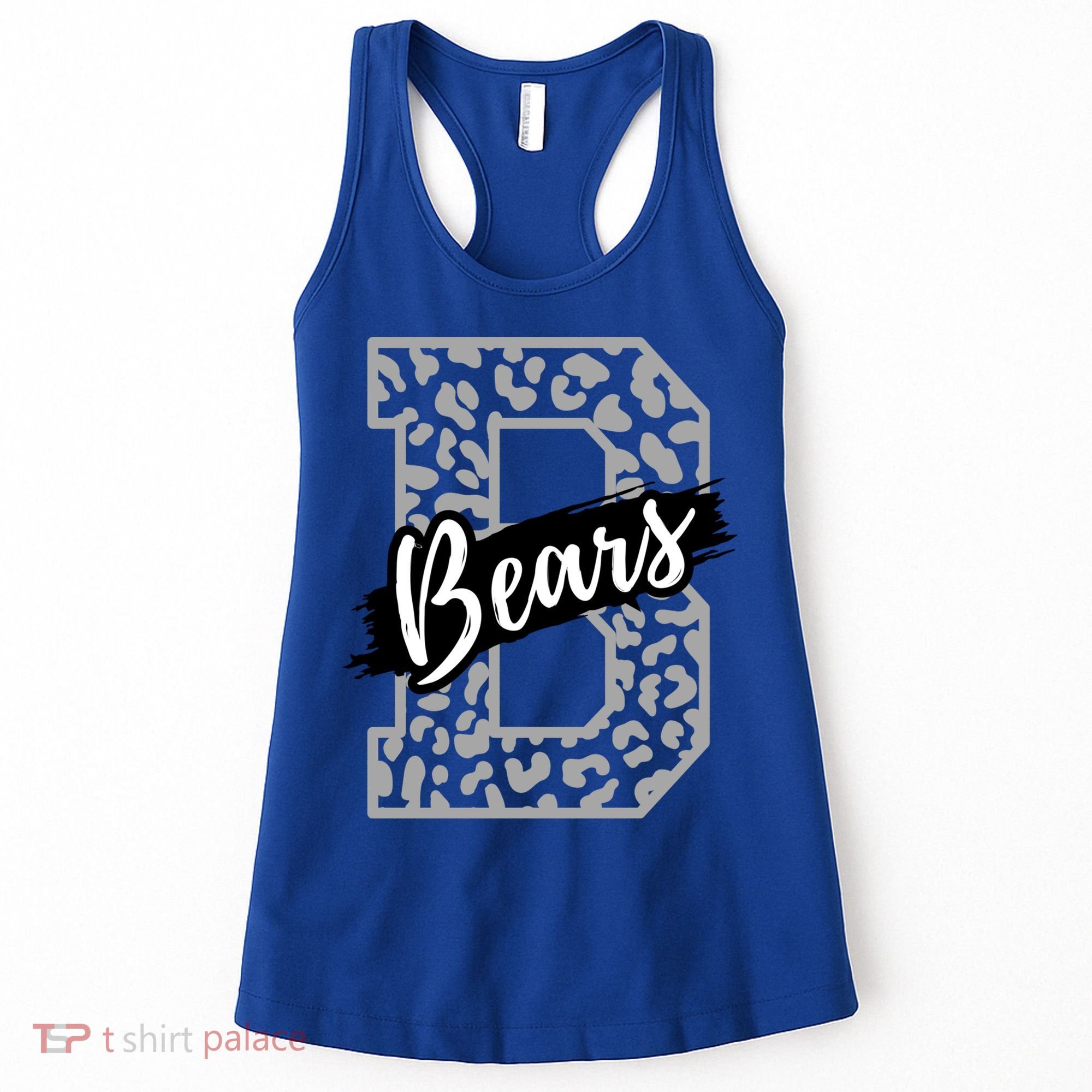 Bears School Sports Fan Team Spirits Mascot Heart Leopard Meaningful Gift Women's Tank Top