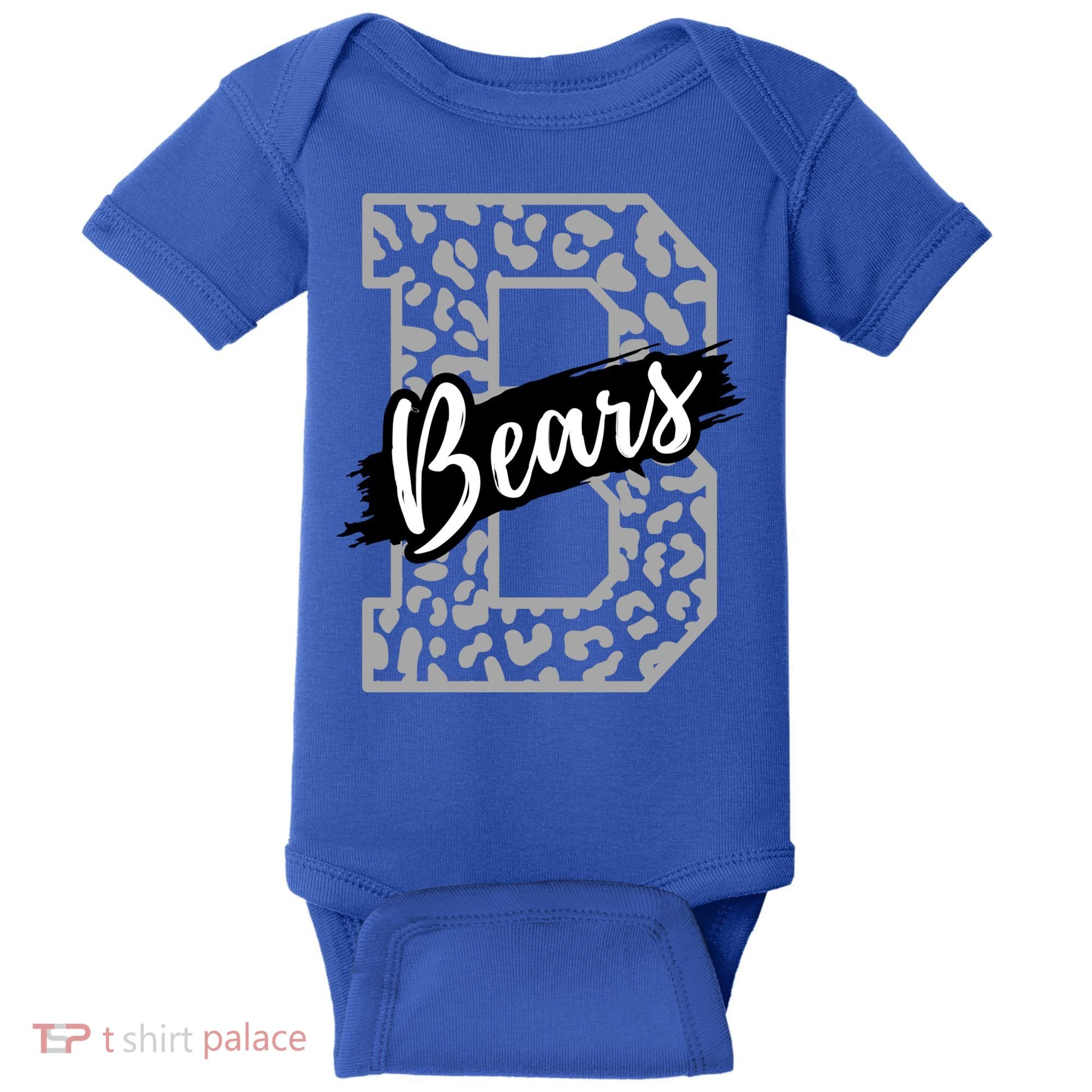 Bears School Sports Fan Team Spirits Mascot Heart Leopard Meaningful Gift Baby Bodysuit