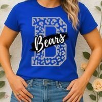 Bears School Sports Fan Team Spirits Mascot Heart Leopard Meaningful Gift Women's T-Shirt thumb 2