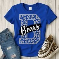 Bears School Sports Fan Team Spirits Mascot Heart Leopard Meaningful Gift Women's T-Shirt thumb 3