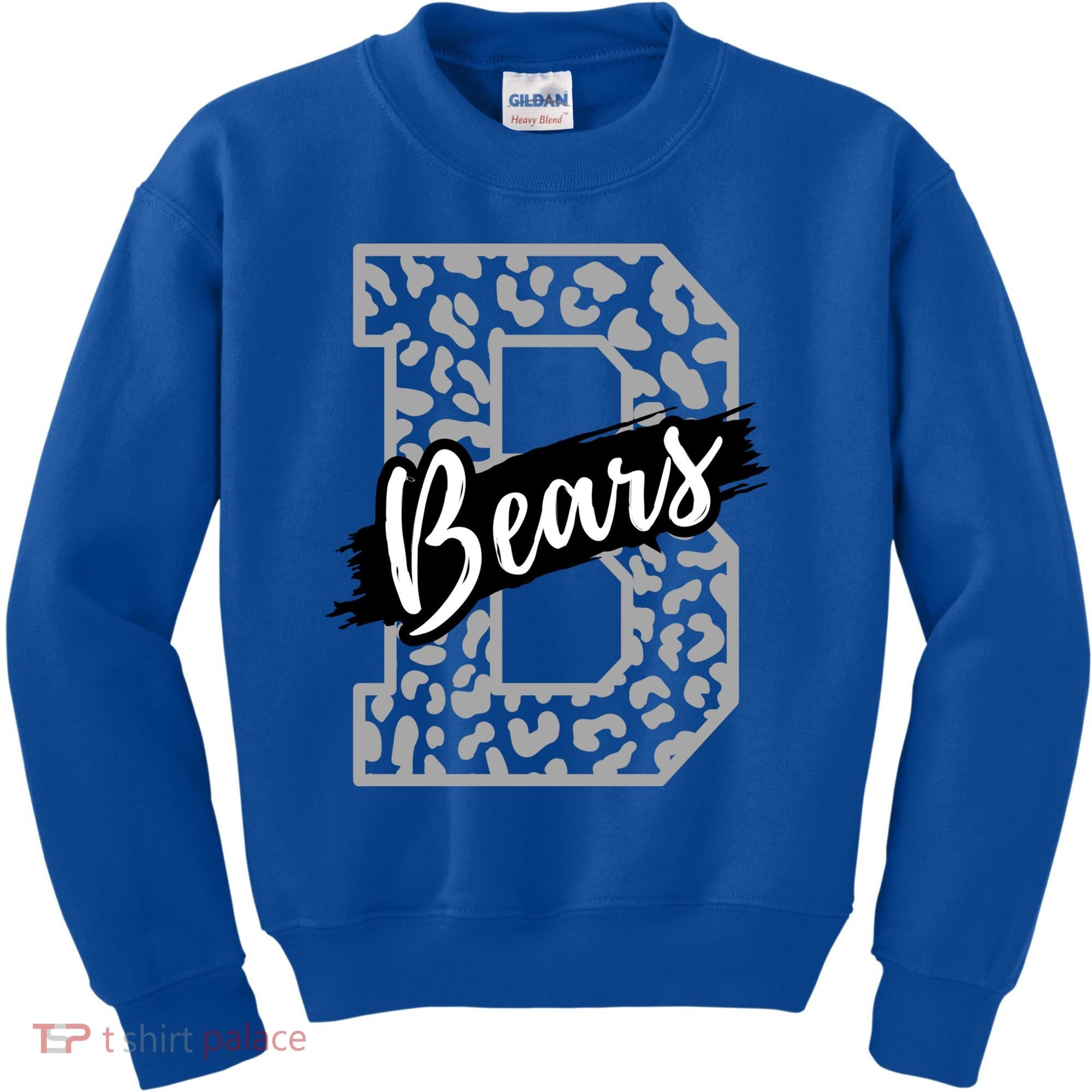 Bears School Sports Fan Team Spirits Mascot Heart Leopard Meaningful Gift Kids Sweatshirt