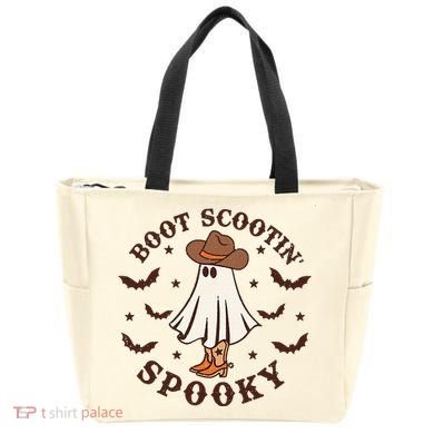 Boot Scootin Spooky Funny Halloween Tote Bag