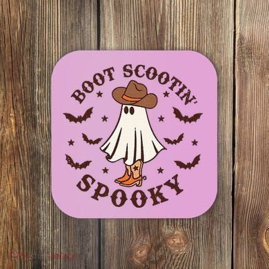 Boot Scootin Spooky Funny Halloween Coaster