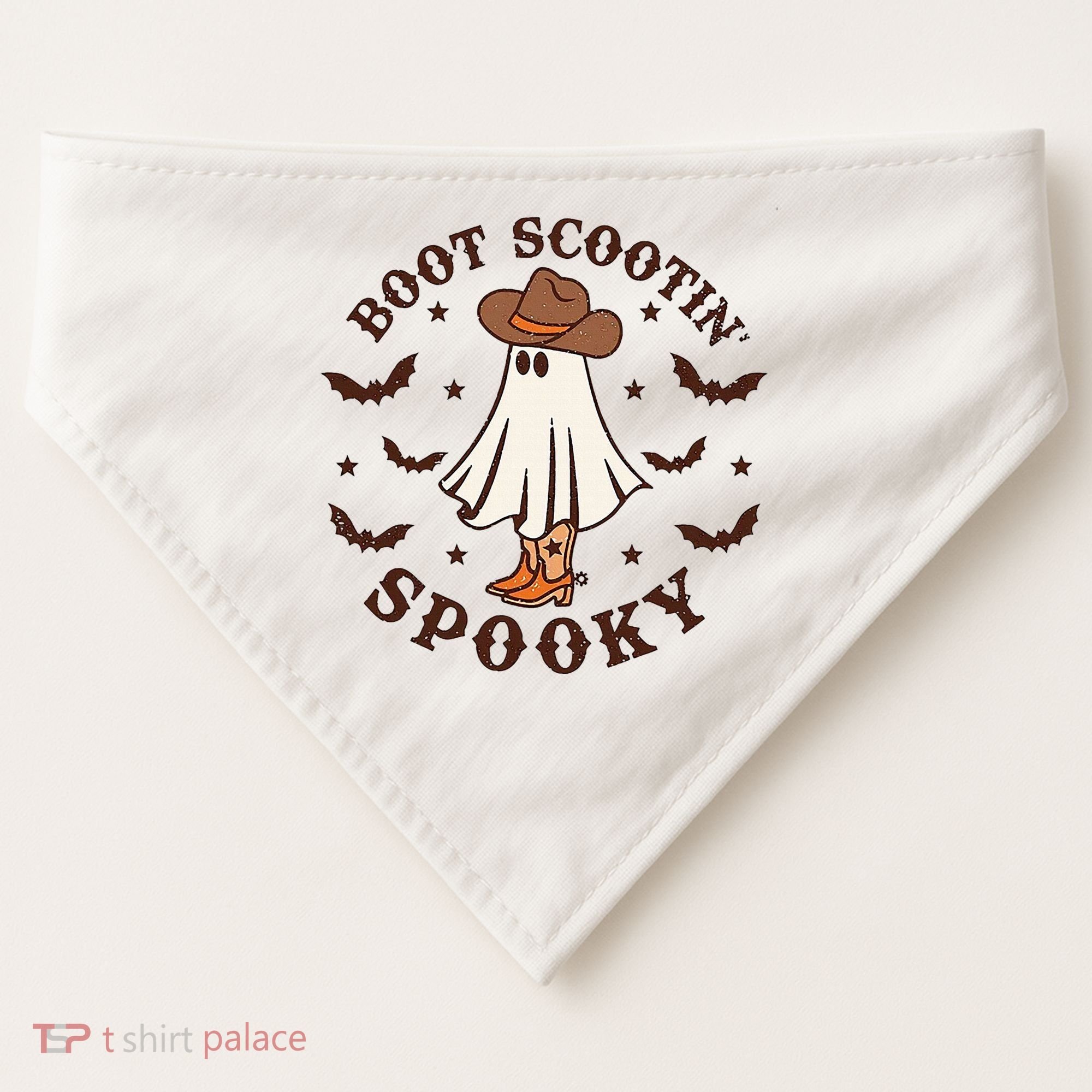 Boot Scootin Spooky Funny Halloween USA-Made Doggie Bandana