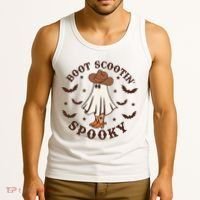 Boot Scootin Spooky Funny Halloween Tank Top thumb 3