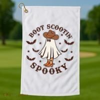 Boot Scootin Spooky Funny Halloween Golf Towel thumb 1