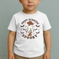 Boot Scootin Spooky Funny Halloween Toddler T-Shirt thumb 2