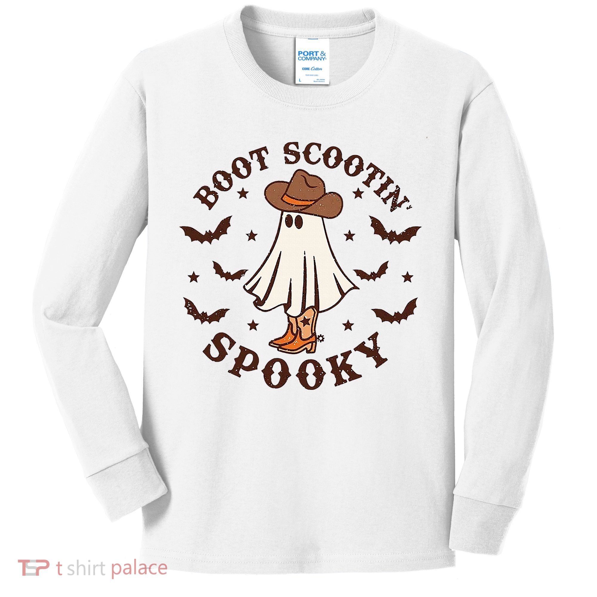 Boot Scootin Spooky Funny Halloween Kids Long Sleeve Shirt